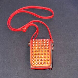 Red Studded Crossbody Bag